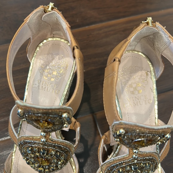 Vince Camuto TORTA Leather Wedge Sandals Size 6.5 - Picture 5 of 9